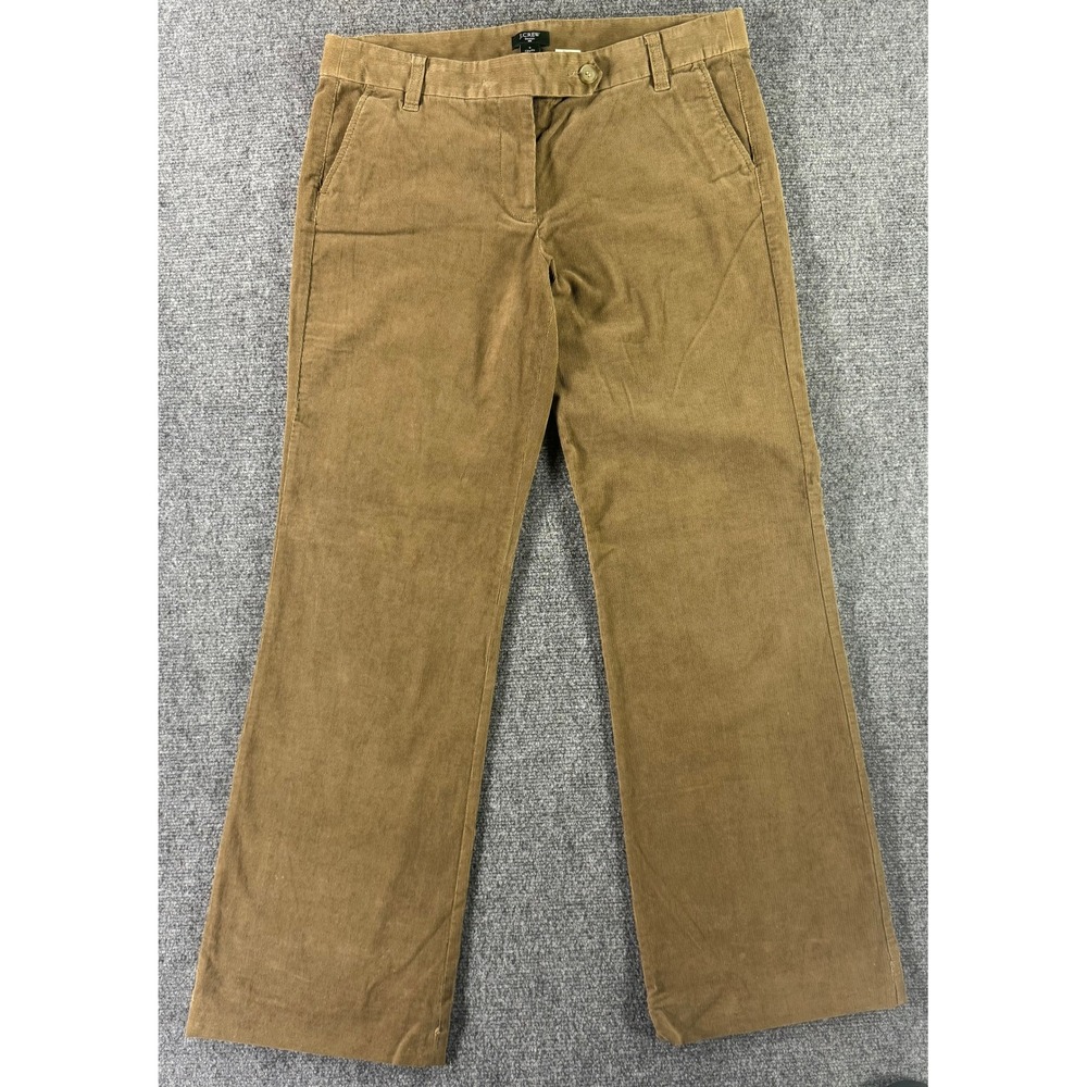 J.Crew City Fit Corduroy Pants Womens 8 Brown‎ Stretch Wide Leg Mid Rise 32x30